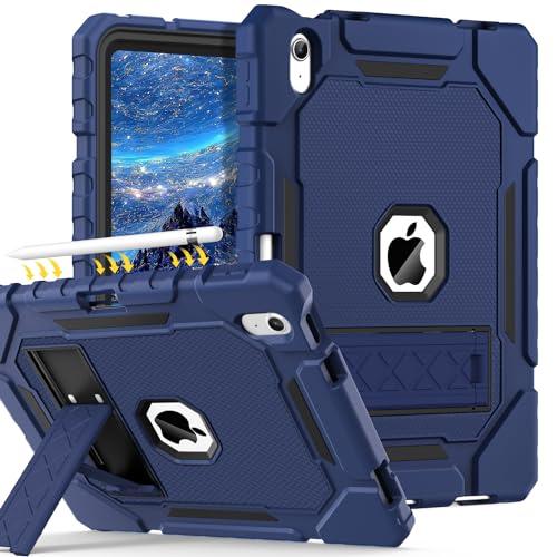 Grifobes for iPad A16 Case 11th Generation 11 inch 2025 / iPad 10th Generation Case 10.9 inch 2022, Heavy Duty Military Grade Shockproof Cover with Pencil Holder for i Pad 11/10 Gen (Navy Blue)