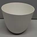 Mkono 7.5" Plastic Plant Pots with Saucers, Indoor Set of 5, Cream White