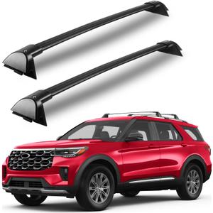 Heavy-Duty Aluminum Roof Rack Cross Bars Fit for Ford Explorer 2020-2024 2025 2026, 220LBS Crossbars for Roof Rails, Rooftop Cargo Basket Carrier Bag Luggage Canoe Kayak Bike