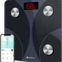 Etekcity Scale for Body Weight and Fat Percentage, Smart Digital LED Bathroom BMI Measurement, Accurate Bluetooth Weighing Machine, Body Composition Analyzer, Ash-black, 400lb