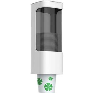 Cup Dispenser, Pull Type Water Cooler Cup Holder Fit 3oz-5oz Disposable Paper Plastic Cups, Wall Mount Bathroom Mouthwash Cups Dispenser with Paste for Home Office Hospital (White)