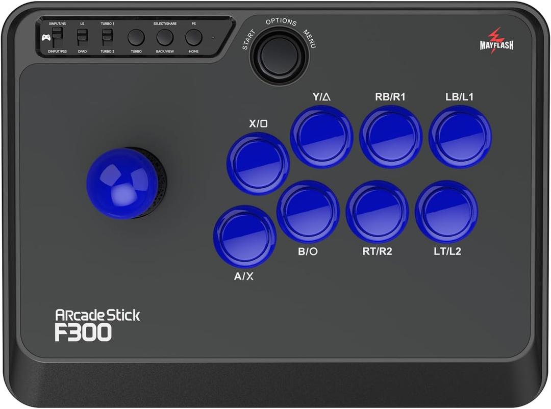 MAYFLASH F300 Arcade Fight Stick Joystick for Switch/Switch 2, PS4, PS3, Xbox Series S/X, Xbox One, Xbox 360, macOS, Windows, Steam Deck and more