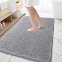 OLANLY Large Bathroom Rugs 59x35, Extra Soft Absorbent Chenille Bath Rugs, Rubber Backing Quick Dry, Machine Washable Bath Mats for Bathroom Floor, Tub and Shower, Home Decor Accessories, Grey