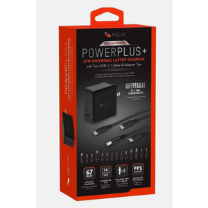 Helix 65W Universal USB-C Laptop Charger Power Adapter (ETHNBC65U) Black