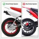 2.5-10 Rear Wheel Compatible with Dirt Bike CRF50 SSR70 XR50, 2.50x10 Tire & Rim for Apollo Taotao 50cc 70cc 90cc 110cc Pit Bike Off Road Motorcycle with Rear Drum Brake Pad Shoe Assembly Red