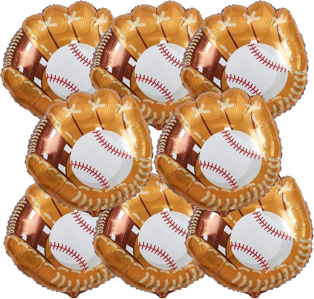 3 x 8 Pcs Baseball Glove Foil Balloon
