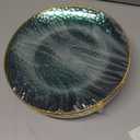 DaYammi 60Pcs Sage Green Plastic Plates with Gold Rim,Disposable Plates Set Includes 30 Dinner Plate & 30 Salad Plate,Fancy Green Party Plates with Radial Texture for Party Wedding Dinner Easter