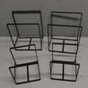 CEYAZYE 4 Pack Plate Holder Organizer for Cabinet Space Saver, Metal Dinner Dish Storage Rack, 2 Sizes Kitchen Storage Display for Plates, Pots, Pans, Cutting Boards, Black