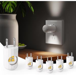 GEPLAD LED Night Light Plug-in Wall Outlet Light, 5000K Daylight,Ambient Lighting,Nightlight for Bedroom, Bathroom, Nursery, Hallway, Kitchen 6 Pack