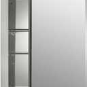 Kohler CB-CLR1620FS Frameless Bathroom Mirror Medicine Cabinet, Single Door, Rectangular Beveled Edge Frame, Bathroom Cabinet Mirror, Adjustable Shelves, 16 in. W x 20 in. H