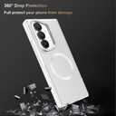 for Samsung Galaxy Z Fold 7 Case [Compatible with MagSafe], Built-in Camera Kickstand, Screen Protector & Hinge Protection, Full Body Slim & Light Magnetic Stand Phone Cover 5G, Silver