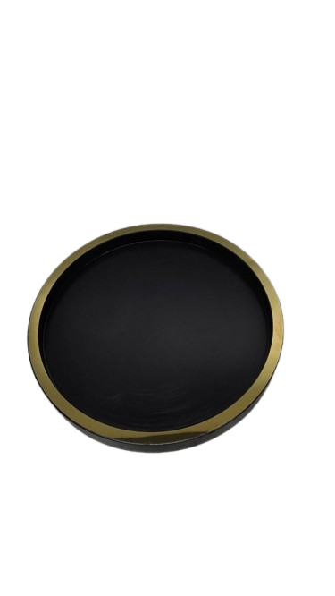 Bathroom Lazy Susan (Black with Gold Trim)