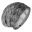 Silky Satin Lined Bonnet Sleep Cap - Adjustable Stay on All Night Hair Wrap Cover Slouchy Beanie for Curly Hair Protection for Women and Men - Heather Black