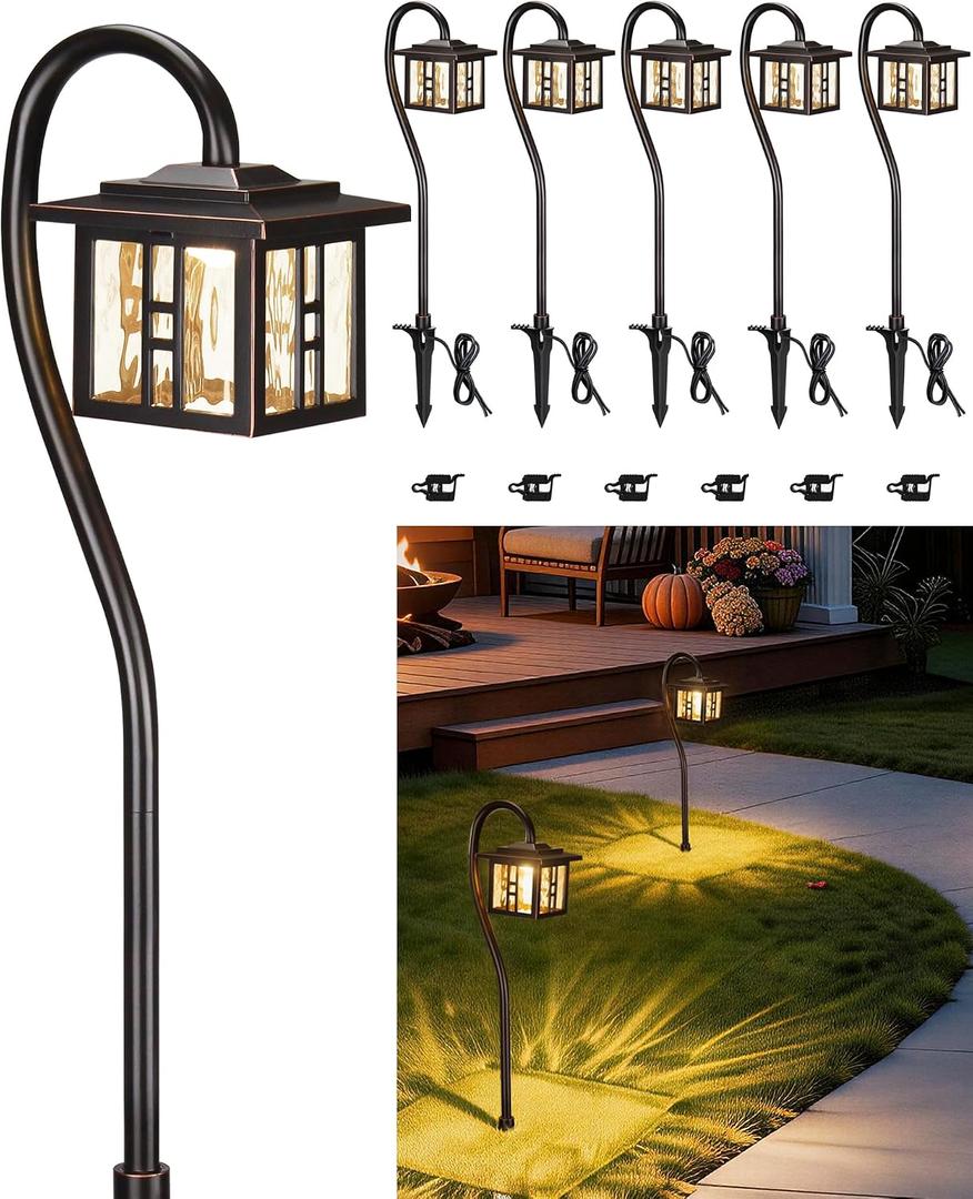 LITFIT Low Voltage Landscape Lighting, 6-Pack LED Pathway Lights Outdoor, 20.2 Inch