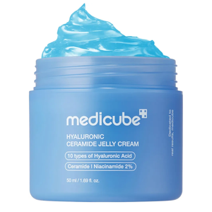 medicube Jelly Cream with Hyaluronic Acid | Daily Moisturizer for All Skin Types | Long-lasting Hydration with Hyaluronic Acid, Ceramides, Multi Peptides | Supports Skin's Natural Barrier | 1.69 fl.oz