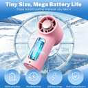 Mini Portable Handheld Cooling Fan with Ice Cooler, 3.5 Inch Pocket Size Rechargeable Small Personal Fan with Semiconductor Cooling, 6 Speeds, Max 10.8 ft/s, 3000mAh, Fast Skin Cooling, Pink