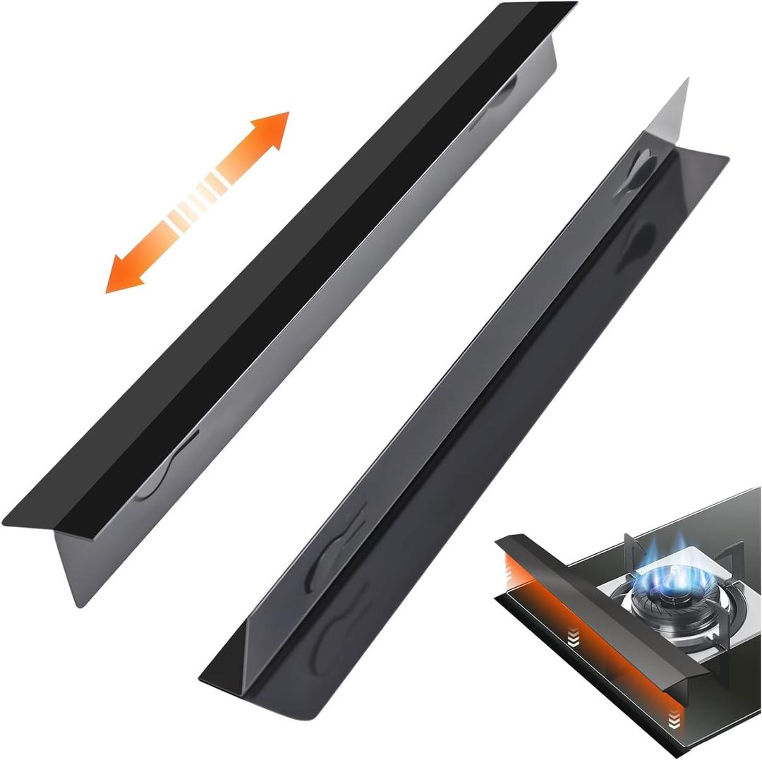2 Pack Stove Gap Covers,Stove Gap Covers Stainless Steel,Gap Filler for Stove and Counter,Heat Resistant Oven Gap Filler,Adjustable Length 13.8" to 27.5" (T Shape)