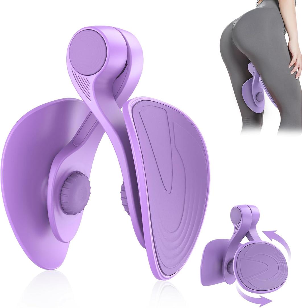 Kegel Exerciser, Pelvic Floor Muscle Exercise Devices for Women, Inner Thigh Exerciser Leg Workout Equipment Thigh Trainer for Male Hip Trimmer Inner Thigh Toner Workout (Purple)