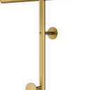 HOMEFORT Coat Rack, Freestanding Metal Coat Racks, T-Shape Clothes Hat Stand with 2 Hooks for Closet, Bedroom, Entryway, Living Room, Gold