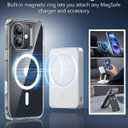 ESR for iPhone 16 Case, Camera Control Cover, Compatible with MagSafe, Shockproof Military-Grade Protection, Magnetic Phone Case for iPhone 16, Classic Hybrid Case, Clear Blue | Shockproof, Magnetic Phone Case