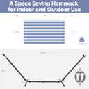 SUNCREAT Portable Outdoor Hammock with Stand Included, Blue Stripes