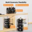5-Tier Pot and Pan Organizer 13.6", No Assembly Cookware Rack 1-Pack | One-piece Design, Multi-height Layered,Anti-Tip Structure, Dual Vertical & Horizontal Use, Fits Cast Iron Pans & Dutch Ovens