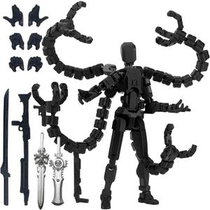 Already Assembled T13 Action Figure Accessories, Dummy 13 T13 Multi-Jointed Movable, for Collectors Desktop Decorations t-13 Movability 3D Printed Toys (Black-)