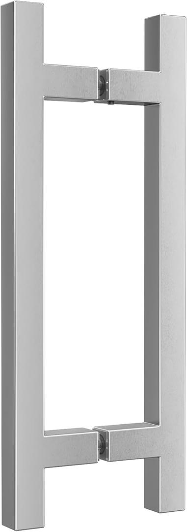 8" Square Shower Door Handle, Back to Back Shower Doors Handle, Compatible with 1/4" to 1/2" Glass Thick, Stainless Steel 304 Shower Doors Handles Replacement, Chrome