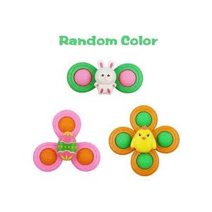 3 Pack Easter Suction Cup Spinner Toys Sensory Bath Toys for Toddlers Kids Easter Basket Stuffers Gifts Fillers Party Favors