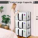 6 Pack Moving Bags Heavy Duty 210GSM with Full-Open Side Zipper, 93L 65lbs Waterproof Foldable Storage Totes for College Dorm Move-In, Moving Boxes Alternative & Home Organization,White