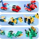 iPlay, iLearn Kids Dinosaur Transforme Robot Toy, Magnetic Construction Trucks Transform into Dinosaurs, Toddler STEM Educational Learning Toy, Cool Birthday Gifts for 3 4 5 6 7 8 Year Old Boy Girl