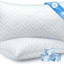 DIORIS Pillows Queen Size Set of 2 - Luxury Hotel Collection Cooling Bed Pillows for Sleeping, Breathable Medium Soft Down Alternative Microfiber Filled Pillows for Back, Stomach Sleepers