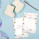 Baby Shower Invitations with envelopes, 25 Wildflower baby shower invites for gender reveal, Newborn announcement invitation card, neutral fill in style invitation , party favor & decoration -B18