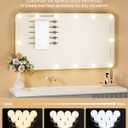 12 Bulbs LED Vanity Lights for Mirror, 3000K 4000K 6500K & 10-Brightness, Wire Length Adjustable, USB Cable, Hollywood Mirror Lights for Makeup Dressing Room Bathroom, White