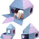 Asweets 18-Piece Magnetic Fort Building Kit for 3+ Kids, 18-pcs various shapes