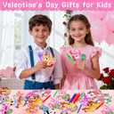 2 x 30 Pack Valentines Day Gifts for Kids Mini Bubble Wands with Animal Valentine Cards, Classroom Exchange Favors School Party Prizes for Class Boys Girls
