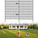 10 Panels No Dig Garden Fence with Gate, 48in(H) × 26.25ft(L) Decorative Metal Outdoor Dog Fence, Rustproof Pet Fencing for Yard, Patio, Flower Bed -Temporary Fencing| Easy to Install