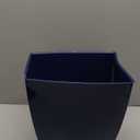 iDesign Small Plastic Bathroom Trash Can, Slim Rectangle Garbage Bin for Bedroom, Office, Dorm, Navy Blue