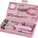 PinkTool Set,Includes Hammer, Screwdriver Set, Pliers (Tool Kit for The Home, Office, or Car)