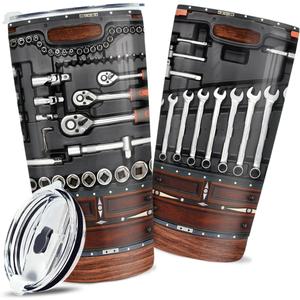 wowcugi Mechanic Tumbler Stainless Steel Insulated Coffee Travel Mug Cup with Lid 20oz Birthday Christmas Father's Day Mechanics Gift