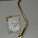 Uvish Square Shower Head Extension Arm with Flange, 16.5 Inch Z/S Shaped High Rise Shower Pipe Extender Wall-Mounted for Fixed Bathroom, Shower Head Goose Neck Arm - Extra Long Thread, Brushed Gold