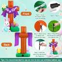 Leyndo 6 Ft/1.8 M Easter Inflatable Cross Outdoor Decoration Blow He is Risen Yard Decorations up with Built-in LED Lights Easter Eggs Bunny Party Decor for Yard Holiday Garden Lawn Indoor Home