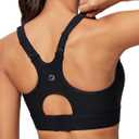 IUGA High Impact Sports Bras for Women High Support Racerback Sports Bra with Sewn-in Pads Adjustable Straps (Large, Ink Black)