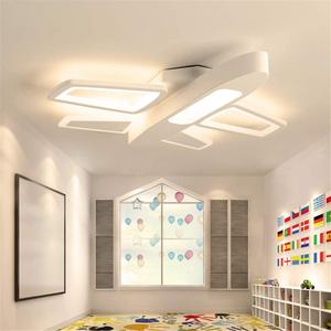 RUNNUP Acrylic Cartoon Airplane Ceiling Lamp Boy Bedroom Creative LED Flush Ceiling Light Stepless Dimming for Kindergarten Children Bedroom Kids Room Study Room, White