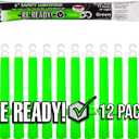 Be Ready - Industrial 12 Hour Illumination Emergency Safety Chemical Light Glow Sticks 12 Pack