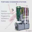 Mavii Dance Bag with Garment Rack - Wheeled 28 Inch Collapsible Travel Bag, Rolling Garment Rack Luggage, Gray, One Size