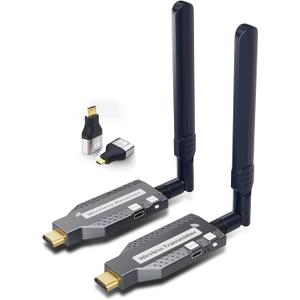 Wireless HDMI Transmitter and Receiver,492ft/150m 4K Decode 1080P Output Plug&Play 2.4G/5.8G Portable HDMI Wireless for Video and Audio to Monitor from PC/TV Box/Projector1