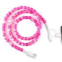 4 x SAMONPOW USB C Cable for iPhone Charger Cord 60W 2 in 1 Multi Fast Charging Cable 3.3FT Cute Beaded Phone Charger USB A to Type C/iOS Cord for iPhone 17 16 15 14 Pro Max/iPad A16/Galaxy S25 24 Pink (Red)