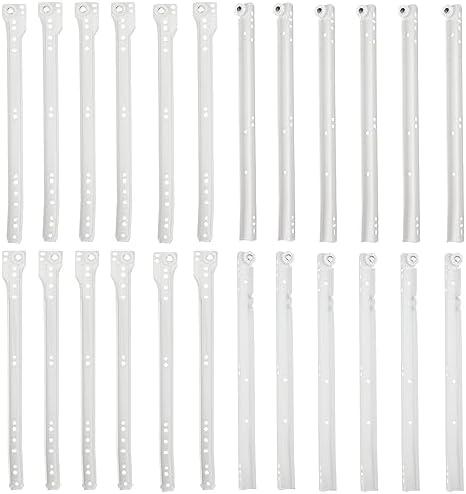 MOUYAT 6 Pairs 14 Inch Drawer Rails with Mounting Screws,Bottom Mount Drawer Slide, Replace Drawer Track Hardware, Fits Bottom/Side-Mounted Drawer, White