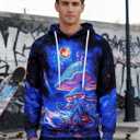 RAISEVERN Hoodies for Men Women 3D Graphic Fleece Sweatshirts Pullover Novelty Cool Funny Hoody Hooded With Pockets